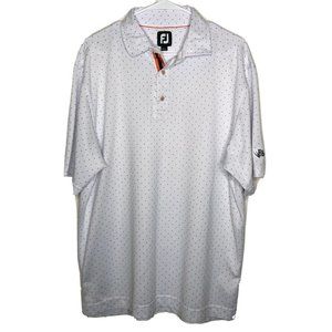 FootJoy Men Golf Polo Shirt White Navy